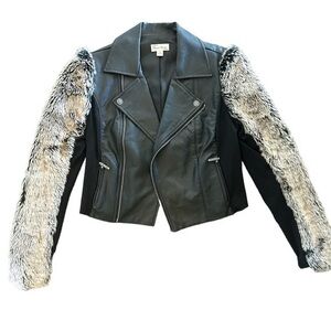 NWT Nicole Richie for Impulse Faux Fur Biker Jacket Size S